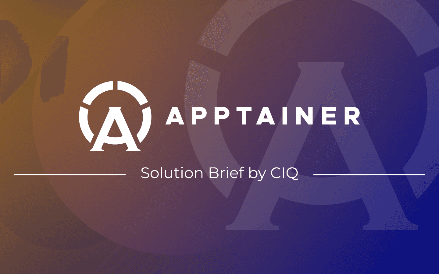 Apptainer CIQ Solution Brief