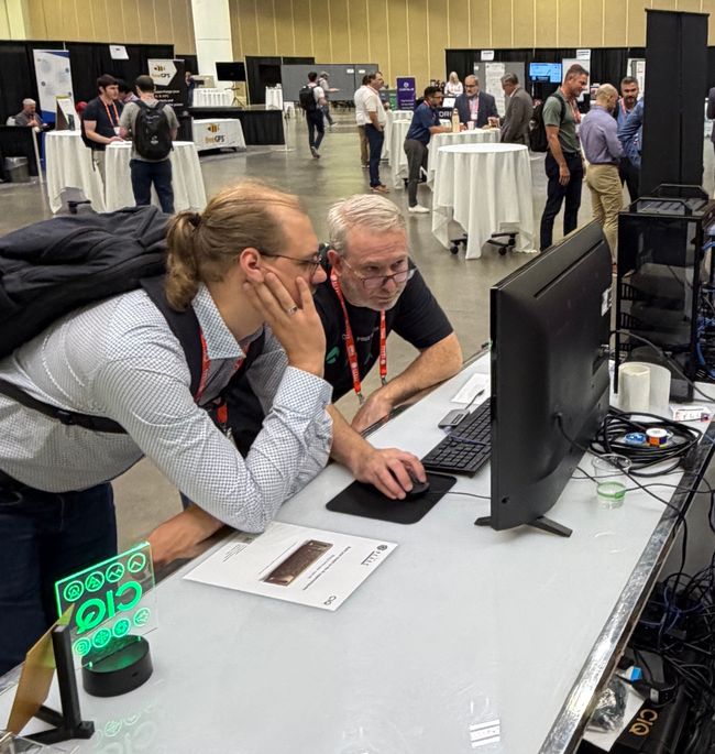 A demo in progress at the CIQ booth on the PEARC26 exhibit floor