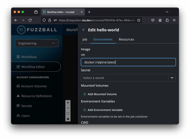 Fuzzball allows you to define the infrastructure and resources for your workflow, right down to instance sizing and storage volumes.